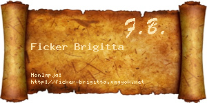 Ficker Brigitta névjegykártya